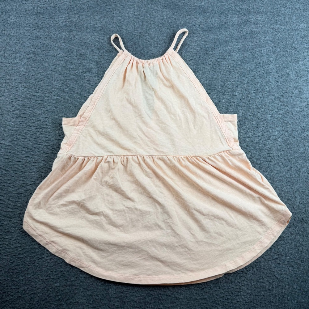 American Eagle Halter Top Women's XS Peach Babydoll Keyhole Back Peplum Tank
